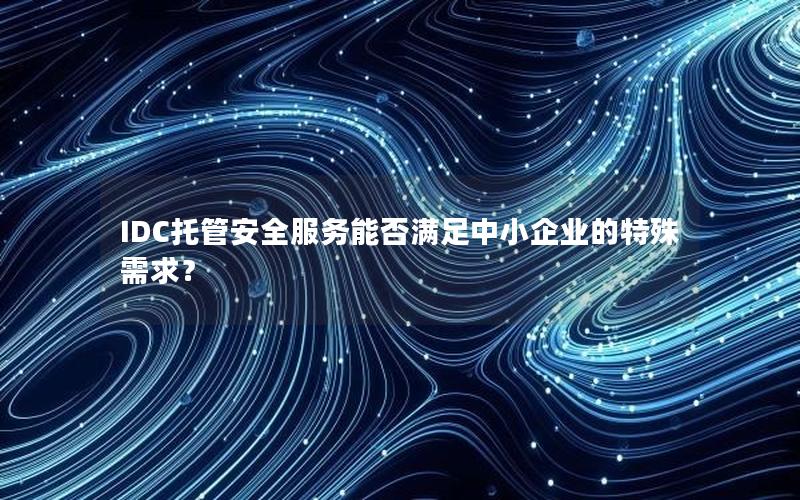 IDC托管安全服务能否满足中小企业的特殊需求？