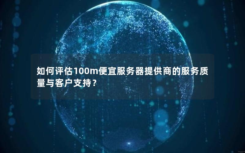 如何评估100m便宜服务器提供商的服务质量与客户支持？