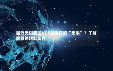 国外无限流量VPS是否真的“无限”？了解隐藏的限制条件