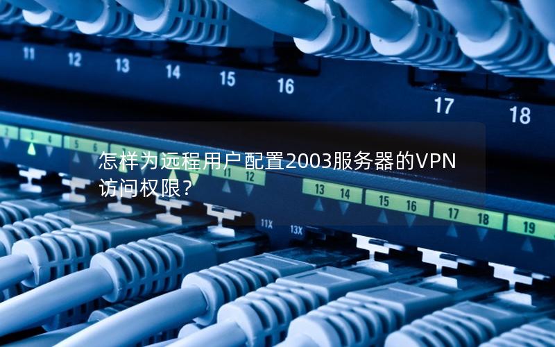 怎样为远程用户配置2003服务器的VPN访问权限？