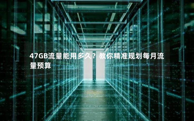 47GB流量能用多久？教你精准规划每月流量预算