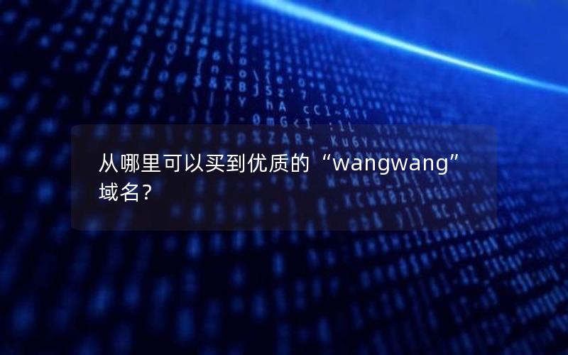 从哪里可以买到优质的“wangwang”域名？