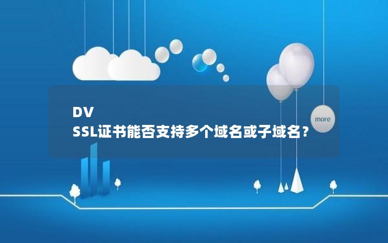 DV SSL证书能否支持多个域名或子域名？