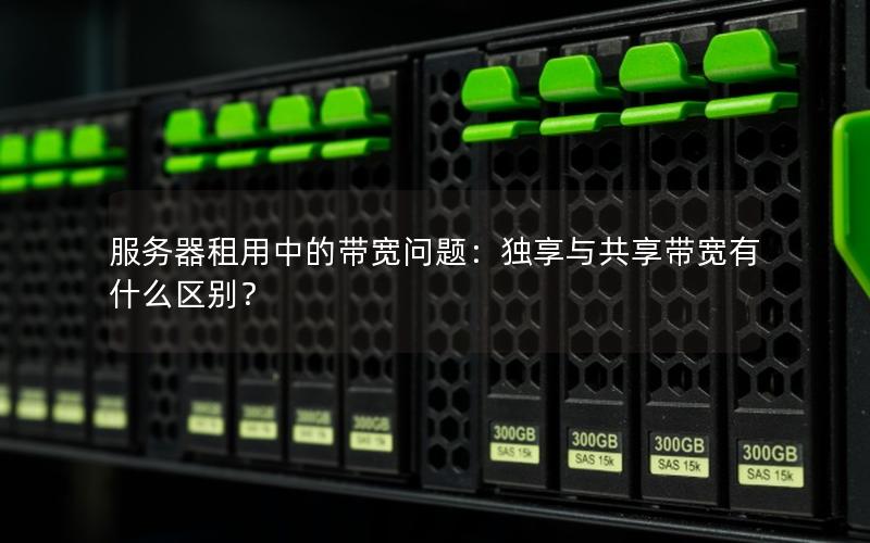 服务器租用中的带宽问题：独享与共享带宽有什么区别？