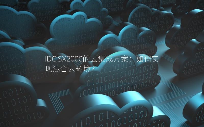 IDC SX2000的云集成方案：如何实现混合云环境？