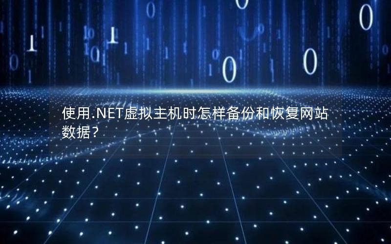 使用.NET虚拟主机时怎样备份和恢复网站数据？