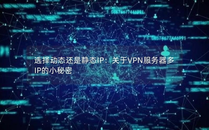 选择动态还是静态IP：关于VPN服务器多IP的小秘密