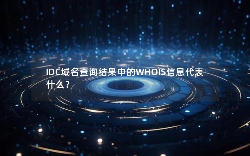 IDC域名查询结果中的WHOIS信息代表什么？