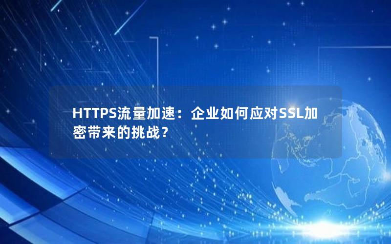 HTTPS流量加速：企业如何应对SSL加密带来的挑战？