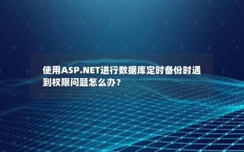 使用ASP.NET进行数据库定时备份时遇到权限问题怎么办？