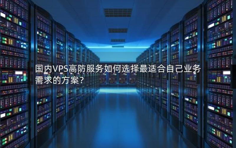 国内VPS高防服务如何选择最适合自己业务需求的方案？