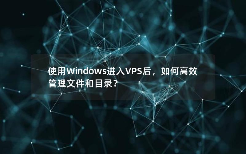 使用Windows进入VPS后，如何高效管理文件和目录？