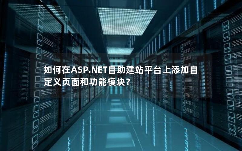 如何在ASP.NET自助建站平台上添加自定义页面和功能模块？