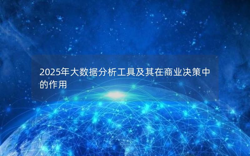 2025年大数据分析工具及其在商业决策中的作用