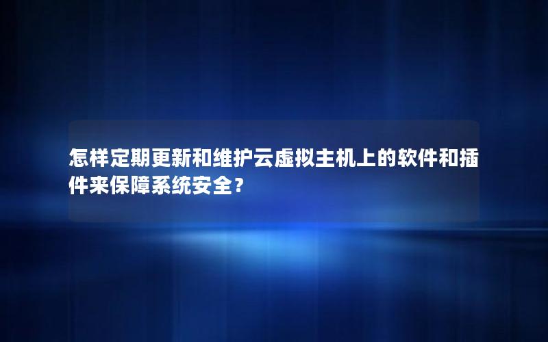 怎样定期更新和维护云虚拟主机上的软件和插件来保障系统安全？