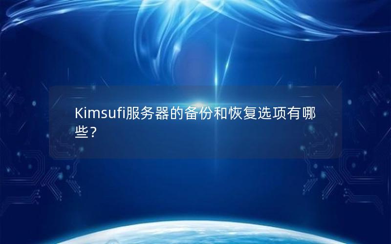 Kimsufi服务器的备份和恢复选项有哪些？