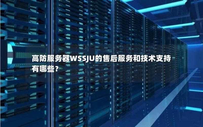 高防服务器WSSJU的售后服务和技术支持有哪些？