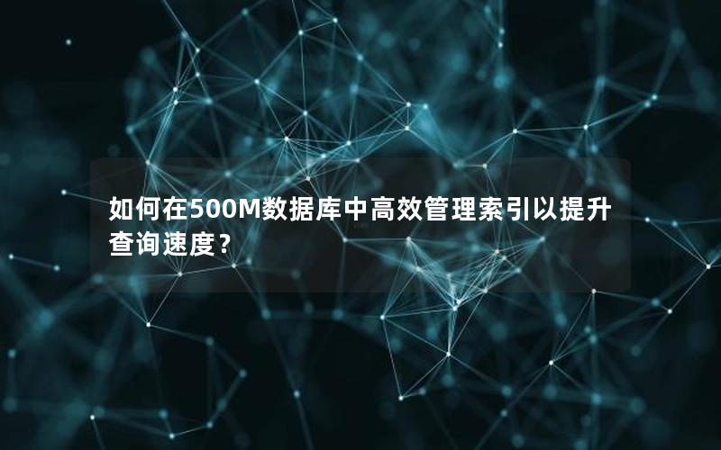 如何在500M数据库中高效管理索引以提升查询速度？