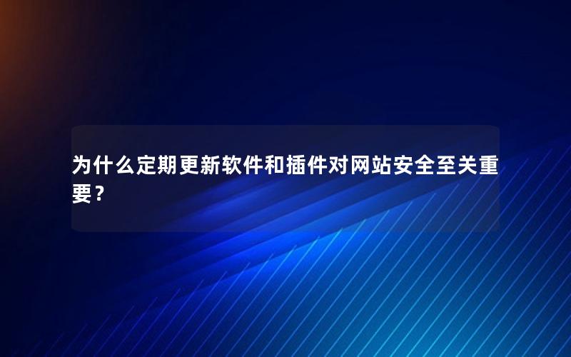 为什么定期更新软件和插件对网站安全至关重要？