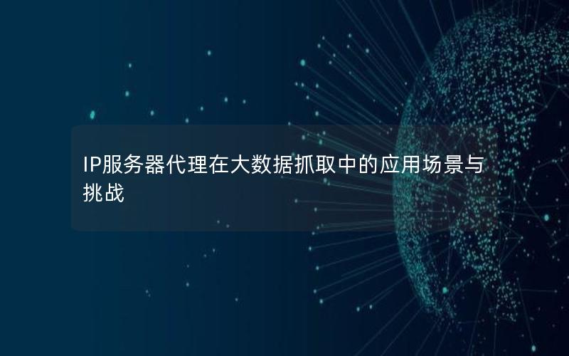 IP服务器代理在大数据抓取中的应用场景与挑战