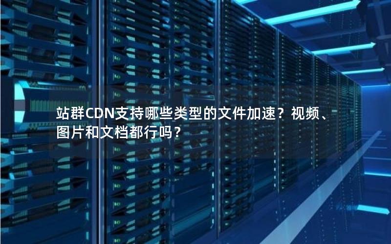 站群CDN支持哪些类型的文件加速？视频、图片和文档都行吗？