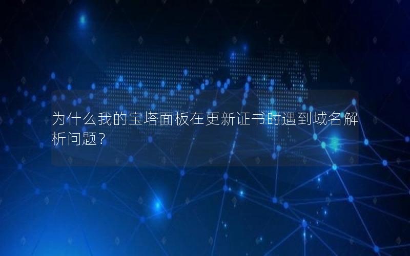 为什么我的宝塔面板在更新证书时遇到域名解析问题？