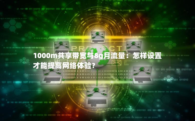 1000m共享带宽与8g月流量：怎样设置才能提高网络体验？