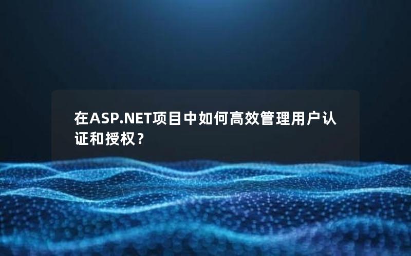 在ASP.NET项目中如何高效管理用户认证和授权？