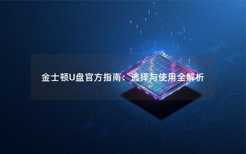 金士顿U盘官方指南：选择与使用全解析