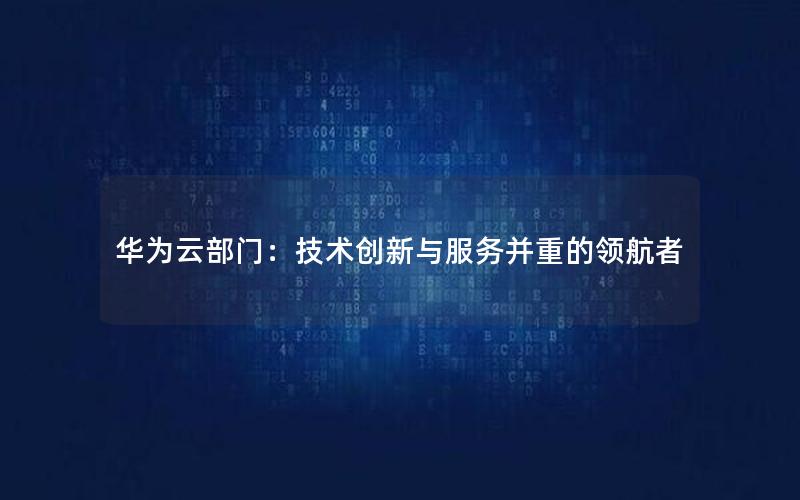 华为云部门：技术创新与服务并重的领航者