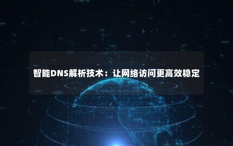 智能DNS解析技术：让网络访问更高效稳定