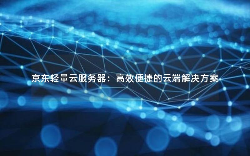 京东轻量云服务器：高效便捷的云端解决方案