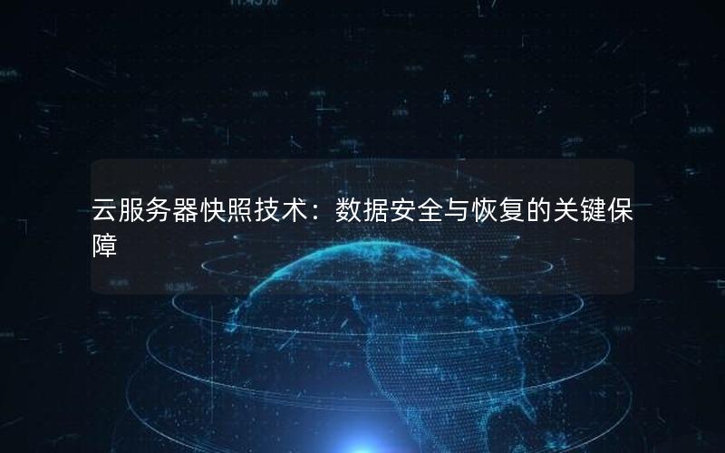 云服务器快照技术：数据安全与恢复的关键保障