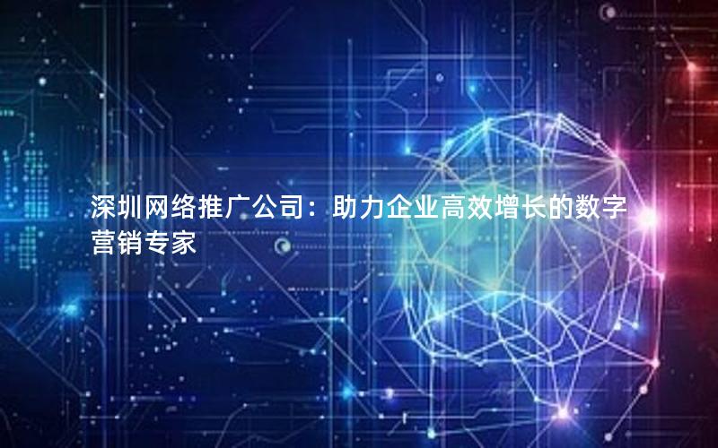 深圳网络推广公司：助力企业高效增长的数字营销专家