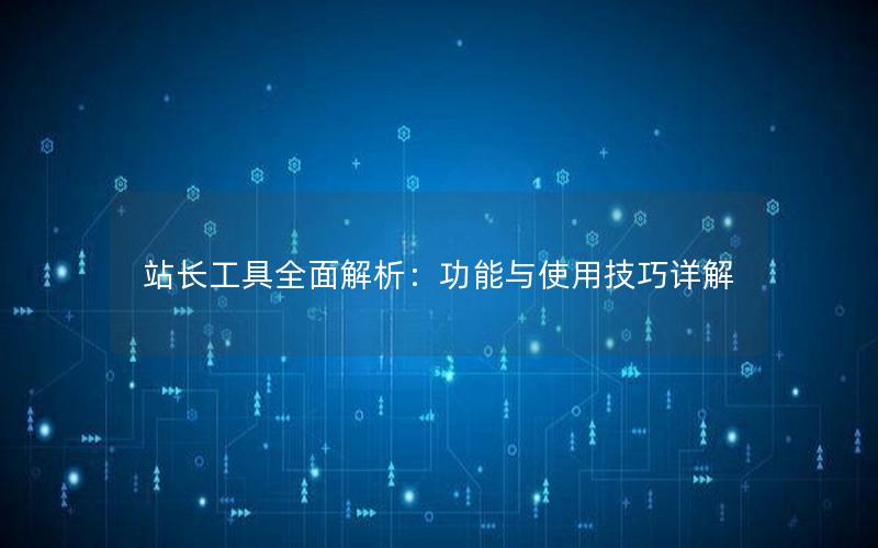 站长工具全面解析：功能与使用技巧详解