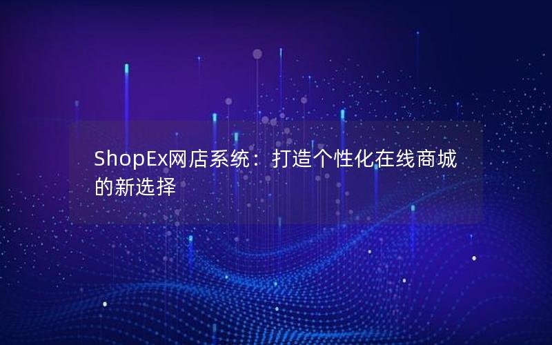 ShopEx网店系统：打造个性化在线商城的新选择