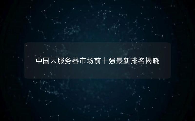 中国云服务器市场前十强最新排名揭晓