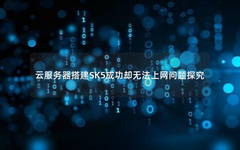 云服务器搭建SK5成功却无法上网问题探究