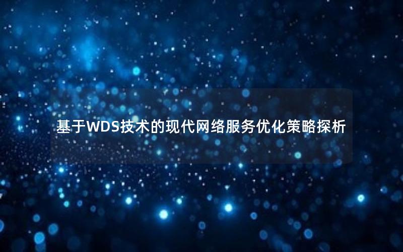 基于WDS技术的现代网络服务优化策略探析