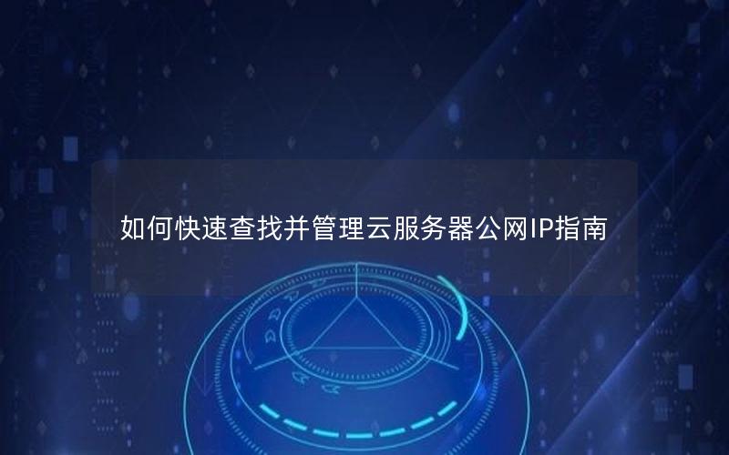 如何快速查找并管理云服务器公网IP指南