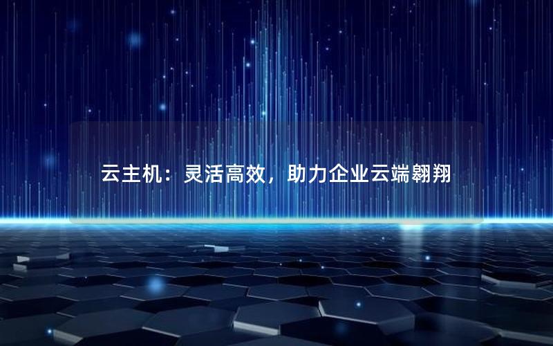 云主机：灵活高效，助力企业云端翱翔