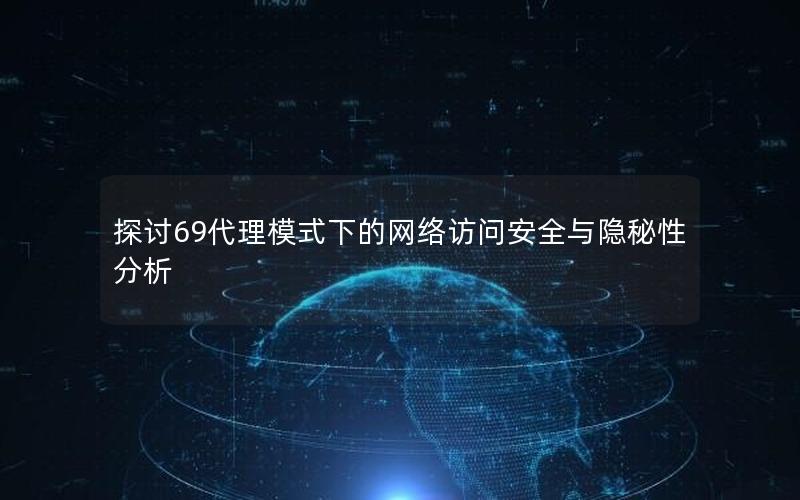 探讨69代理模式下的网络访问安全与隐秘性分析