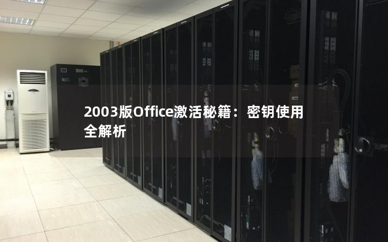 2003版Office激活秘籍：密钥使用全解析