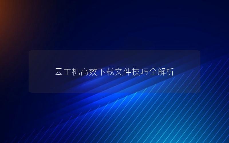 云主机高效下载文件技巧全解析