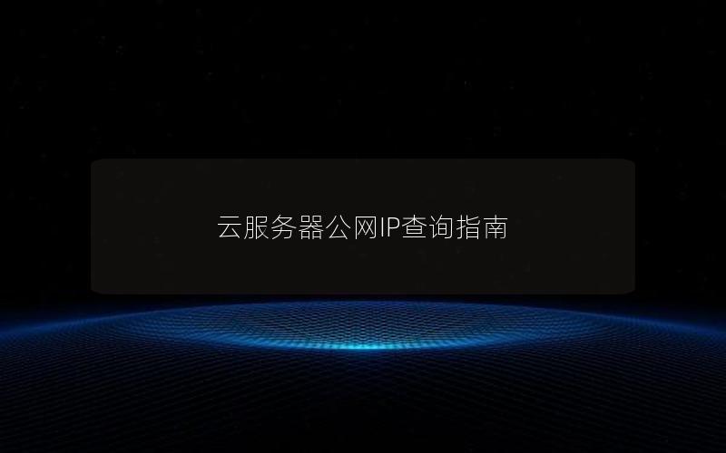 云服务器公网IP查询指南