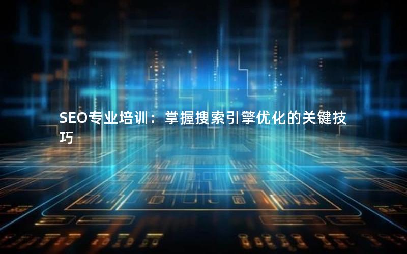 SEO专业培训：掌握搜索引擎优化的关键技巧