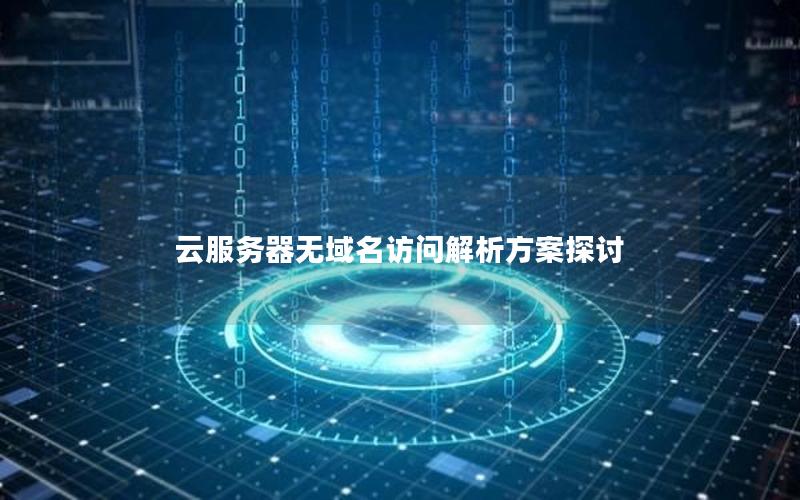 云服务器无域名访问解析方案探讨