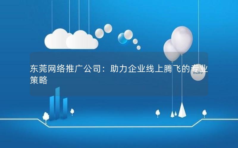 东莞网络推广公司：助力企业线上腾飞的专业策略