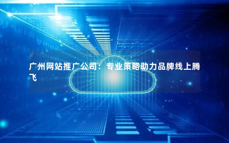 广州网站推广公司：专业策略助力品牌线上腾飞