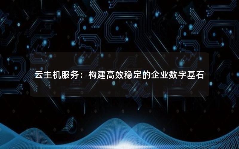 云主机服务：构建高效稳定的企业数字基石